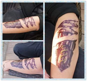 

QC-602/New 3d cool machine arm tattoo design temporary tattoo of body waterproof large tattoo sticker big for men