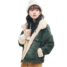 Стильная Вельветовая куртка для женщин, плотная весенняя куртка из искусственного Каучука, Женская милая верхняя одежда, базовое пальто, теплая парка, ветровка, новинка