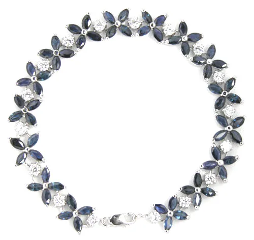 Sapphire chian Браслет натуральный настоящий сапфир 925 стерлингового серебра цепи браслеты 0.13ct* 64 шт драгоценные камни XY#18120204