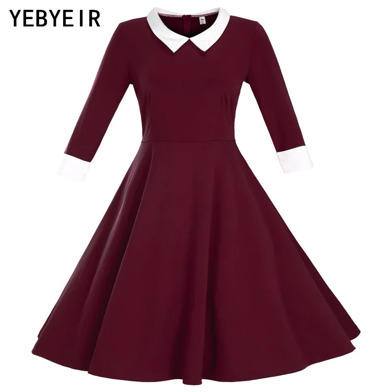 2017 Women Casual Party Dress Europe New Style Half Sleeve Dresses Summer Womens Dresses Peter pan Collar