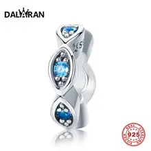DALARAN DIY талисманы серебряные бусины 925 пробы синий разделитель подходит браслет ожерелье для женщин Роскошные ювелирные изделия изготовление подарок