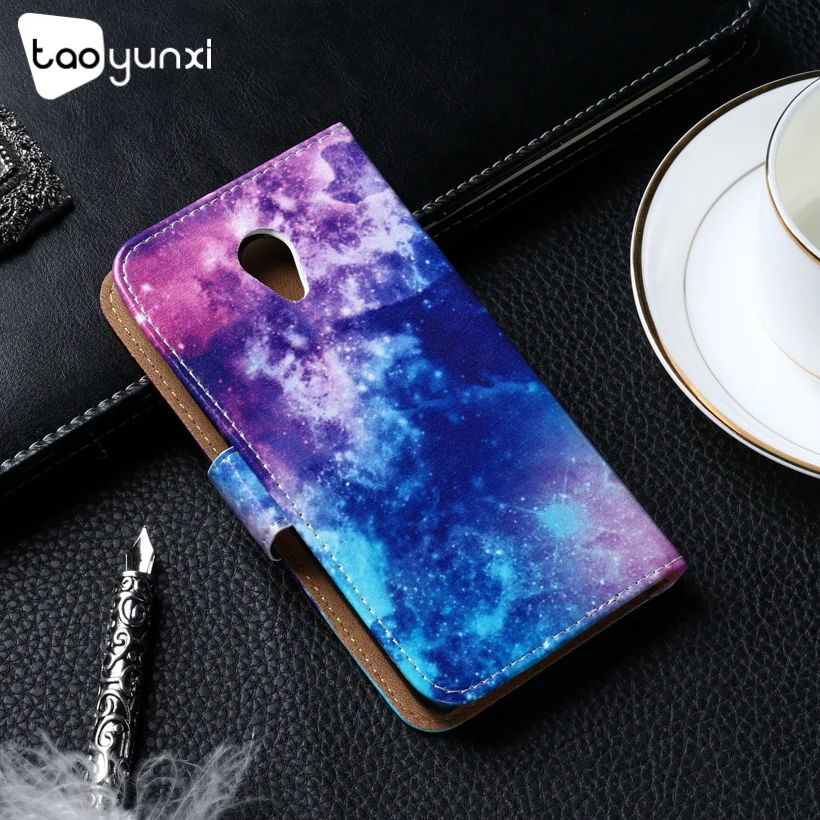Koop TAOYUNXI Painted PU Leather Cases Voor Meizu M5c Meilan 5C Meizu A5 Meizu Charm Blue A5 5.0 inch Covers Card houders Huid Caso