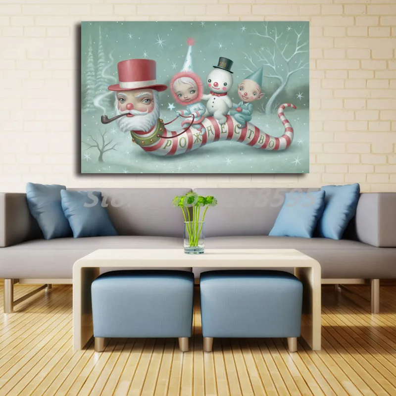 

Mark Ryden Santa Worm Wall Art Canvas Poster And Print Canvas Painting Decorative Picture For Office Bedroom Home Decor Artwork