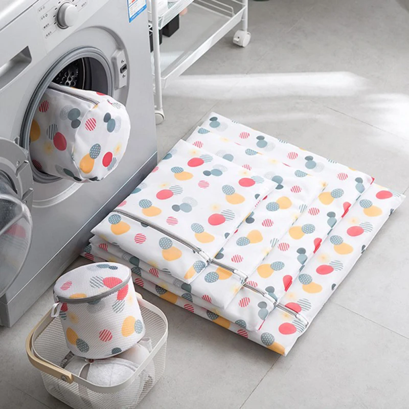 

S/M/L/XL Zippered Mesh Laundry Wash Bags for Lingerie Socks Underwear Clothes Washing Machine Protection Net Mesh Bags