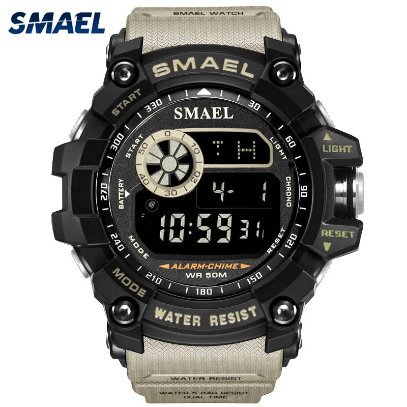 SMAEL Sport Watch Waterproof Digital Led Military Auto Date Chronograph ...