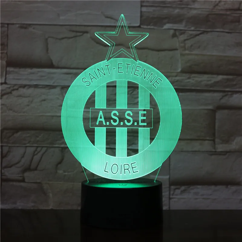 

Ligue 1 Football Club FC Saint Etienne Loire USB 3D LED Night Light ASSE Boys Kids Birthday Gift Soccer Team Table Lamp Bedside