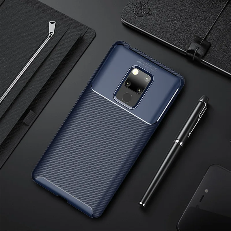 Чехол из углеродного волокна для Huawei Mate 20 X мягкий чехол ТПУ с защитой от