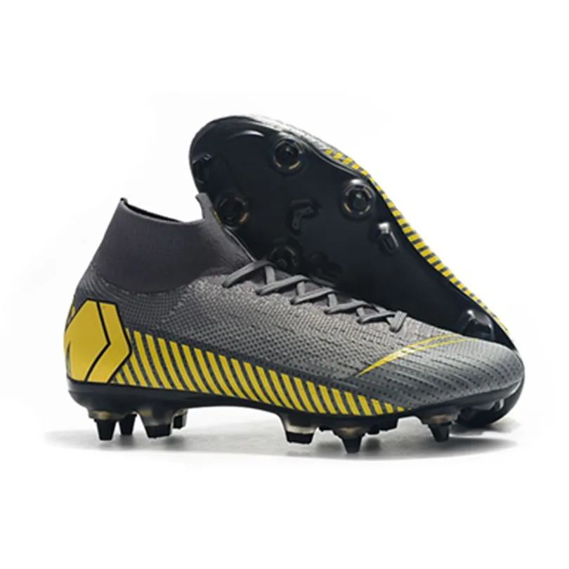 

10 Colors MLLZF Best Quality Mens High Ankle Football Boots Cleats Superfly Fury VII Elite SG AC Soccer Shoes Free Shipping