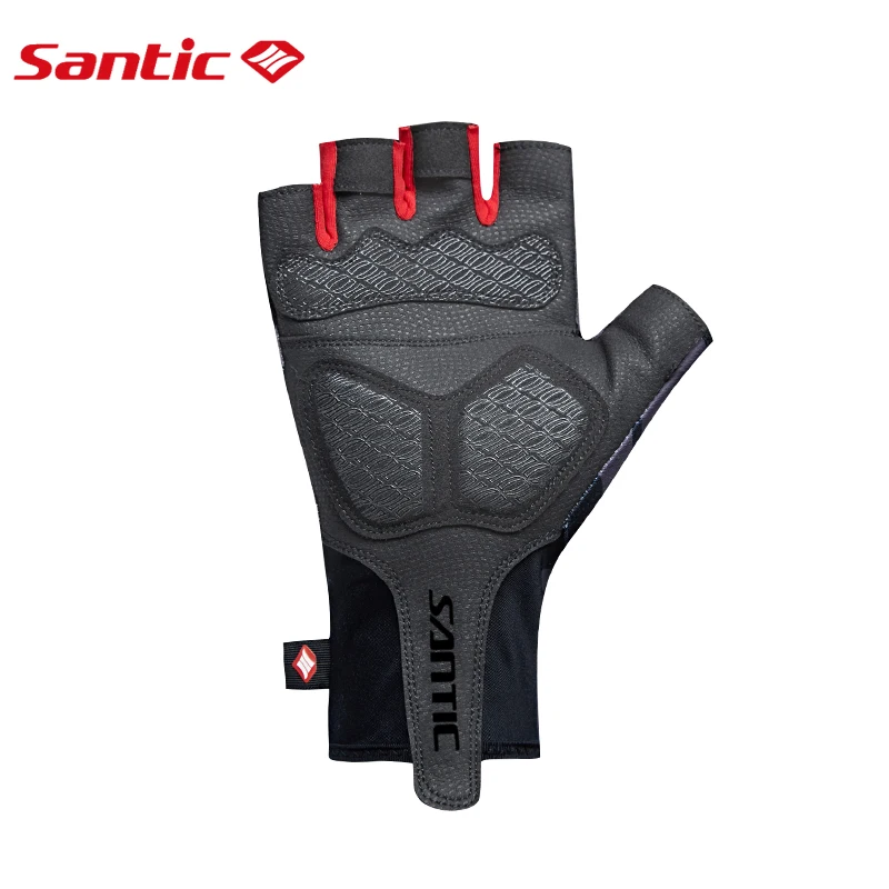 Santic мужские велосипедные короткие перчатки половина пальцев MTB прохладное ощущение Дышащие анти-пиллинг антистатические солнцезащитные летние M7C09061