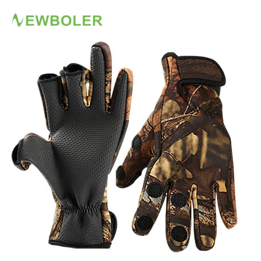 

Neoprene Gloves Ice Winter Fishing Men Camouflage Hunting Waterproof Breathable Cycling Full Finger Anti-Slip Tactical Gloves