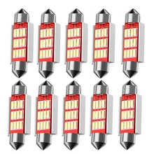 10 шт. фестон 31 мм 36 мм 39 мм 41 мм C5W CANBUS без ошибок автоматический светильник 12 SMD 4014 светодиодный интерьер автомобиля купольная лампа для чтения белый DC12V