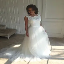 Cheap 2017 Tulle Wedding Dresses Long With Lace Appliques Pleat Wedding Gowns Bridal Dress New Custom Made vestido de noiva
