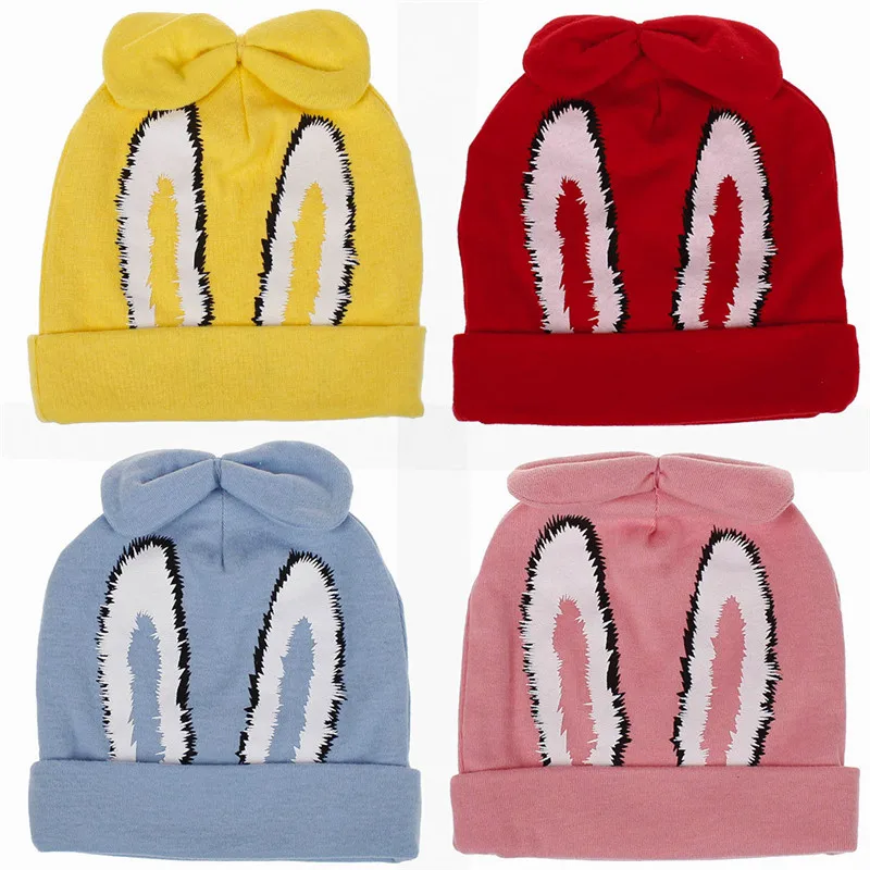

Baby Hat Autumn Winter Children Cap Cartoon Rabbit Warm Winter Hats Knitted Wool Hemming baby accessories casquette enfant