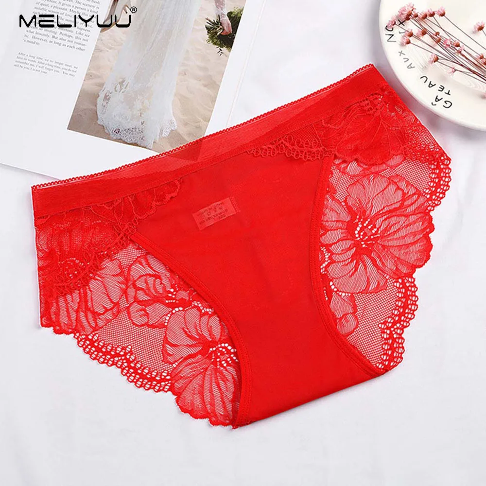 

Sexy Plus size Lace Panties For Women Perspective Low-Rise Briefs Nylon Silk Ladies Bikini Underwear Mesh Transparent Panties