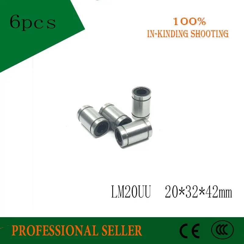 

Free shipping 6pcs LM20UU LM20 20mm Linear Ball Bearing Bushing Linear Bearings CNC parts 3d printer parts