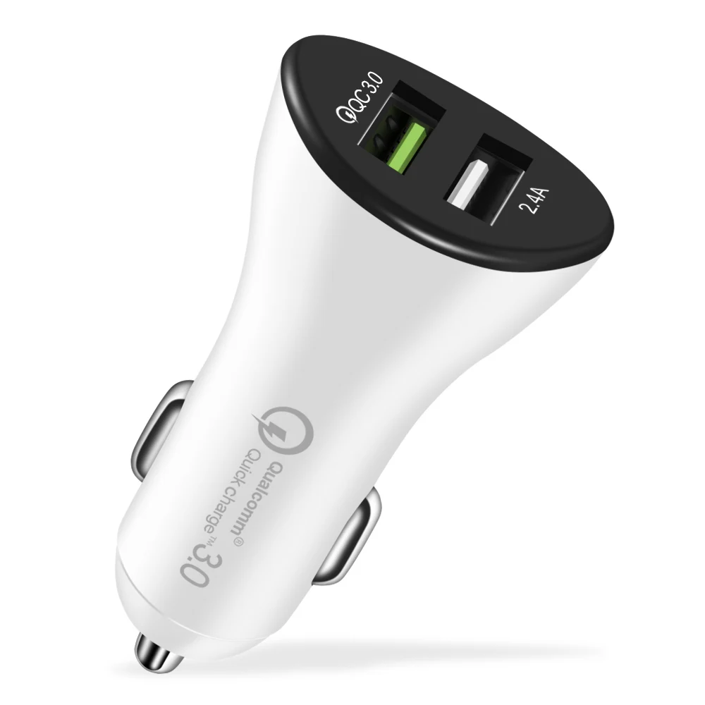 USB سيارة شاحن تهمة سريع qc 3.0 المزدوج USB سيارة-شاحن ل iphone 7 8 زائد سريع شاحن سيارة ل samsung S8 S9 xiaomi محول