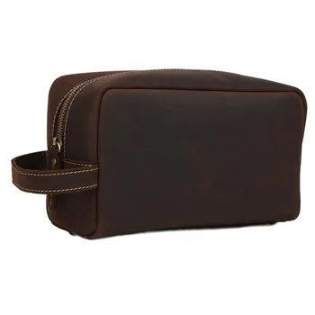 

TIDING Men's Real Leather Large Clutch Purse Pouch Wrist Bag Handbag Zipper Wallet 2025