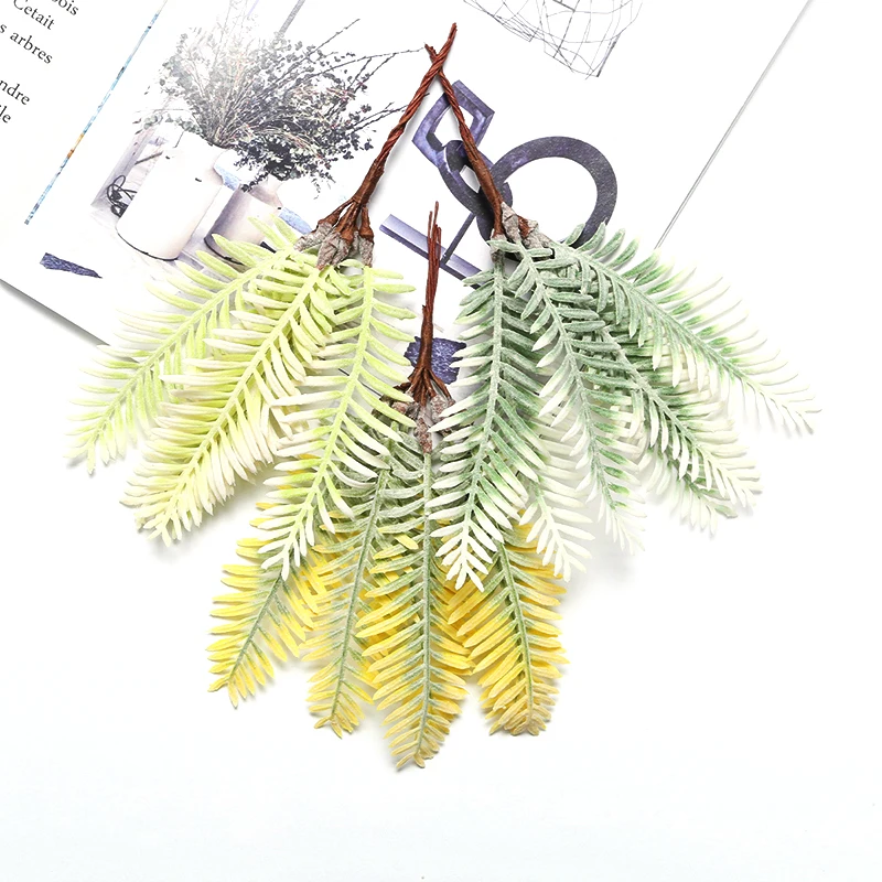 

6pcs Artificial Flower mini Artificial fern Plant For Wedding Decoration DIY Scrapbooking Decorative Wreath Fake Flowers