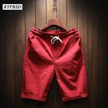 Мужские шорты-бермуды, повседневные однотонные корейские модные Новые летние мужские шорты на шнурке, большие размеры 5XL мужские шорты