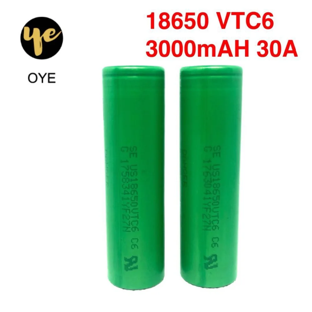 

2pcs for SONY VTC6 18650 Battery Rechargeable Li-ion Lithium Batteries High drain 30A Discharge for US18650VTC6 30A