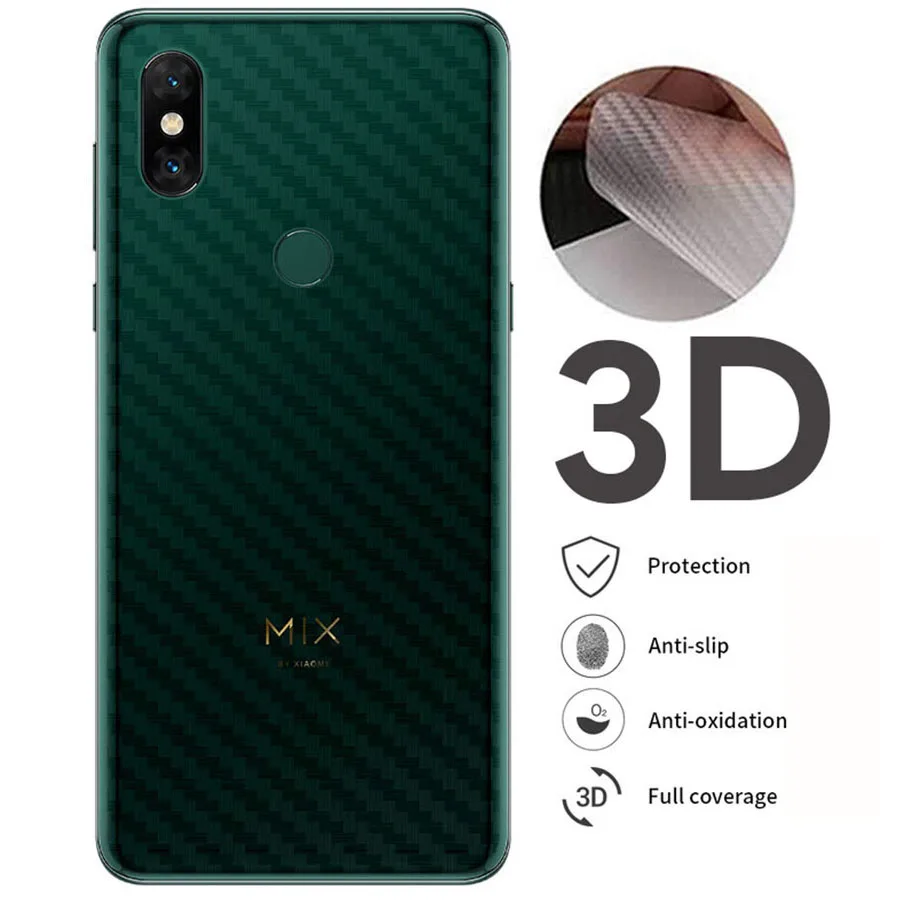 

ALIVO 5Pcs/lot 3D Clear Carbon Fiber Screen Protector For Xiaomi Mi Mix Mix 2 Mix 3 Back Cover Protective Guard Film Mi Mix 2s