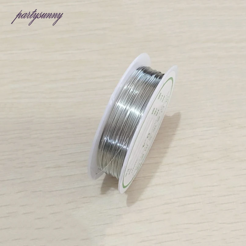 

PF 0.2 to 1mm 1 Roll Copper Cord DIY Beaded Crafts Wires DIY Jewelry Findings Material Thin Soft Silver Copper Wire Rope SX002