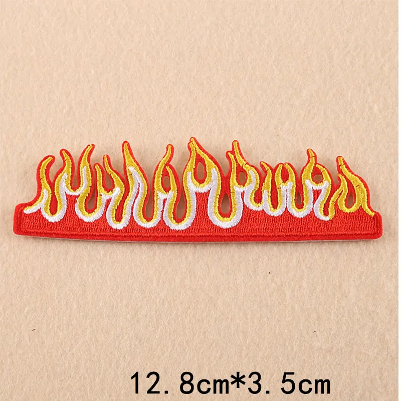

Guitar Fire Mountain Money Explore Knife Tongue Embroidery Patches for Clothing Iron on Clothes Appliques Badge Stripe Sticker
