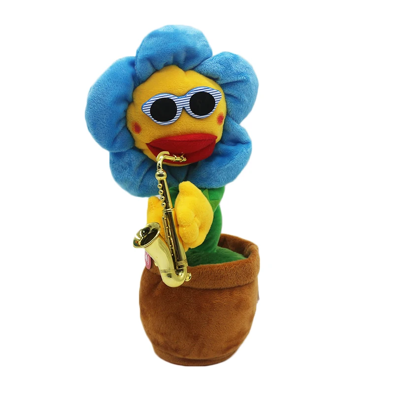 35cm Enchanting Sunflower With Saxophone Singing And Dancing Flower