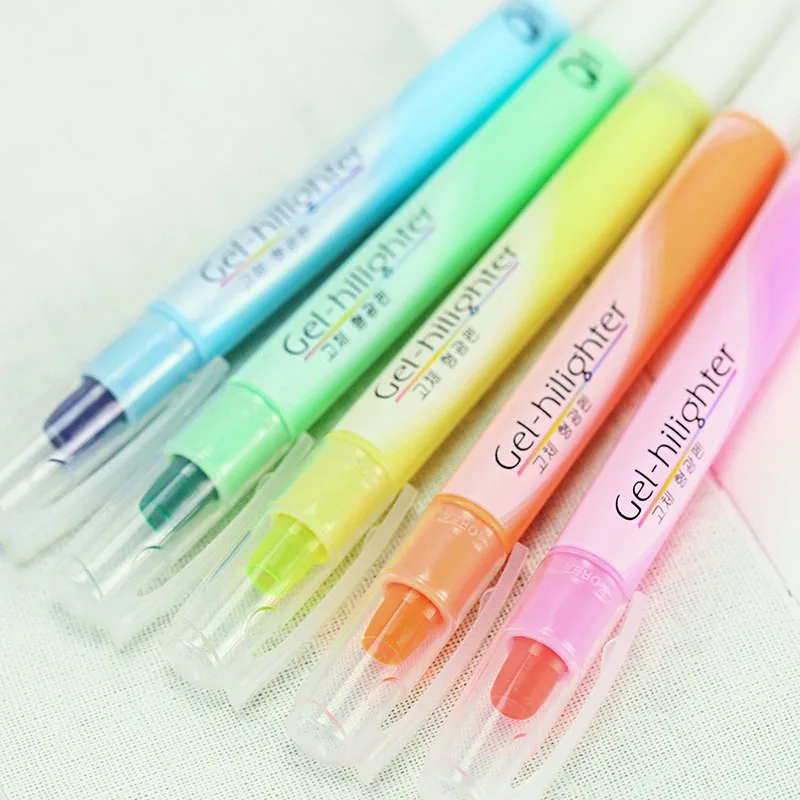 Маркер плоский однотонный для письма 6 цветов|highlighter pen|highlighter pen brandssolid marker |