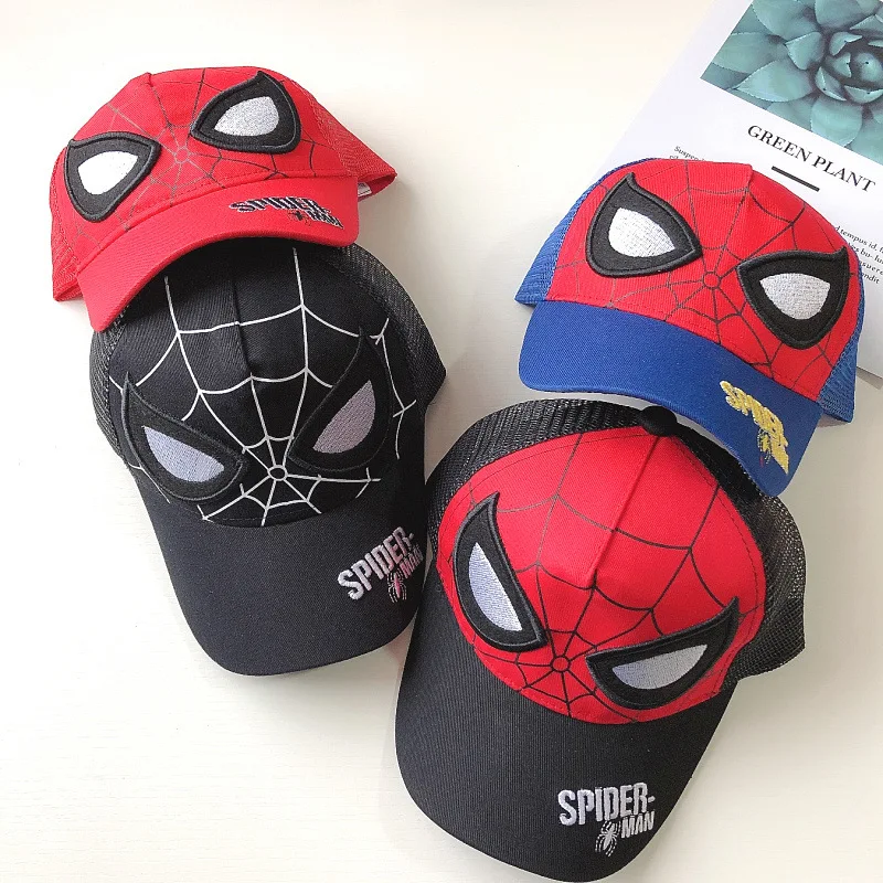 

New Spiderman Cartoon hats Children Party hat kids Boy Girl cosplay Hat Spider Man sun net cap Marvel avengers Pure cotton hat