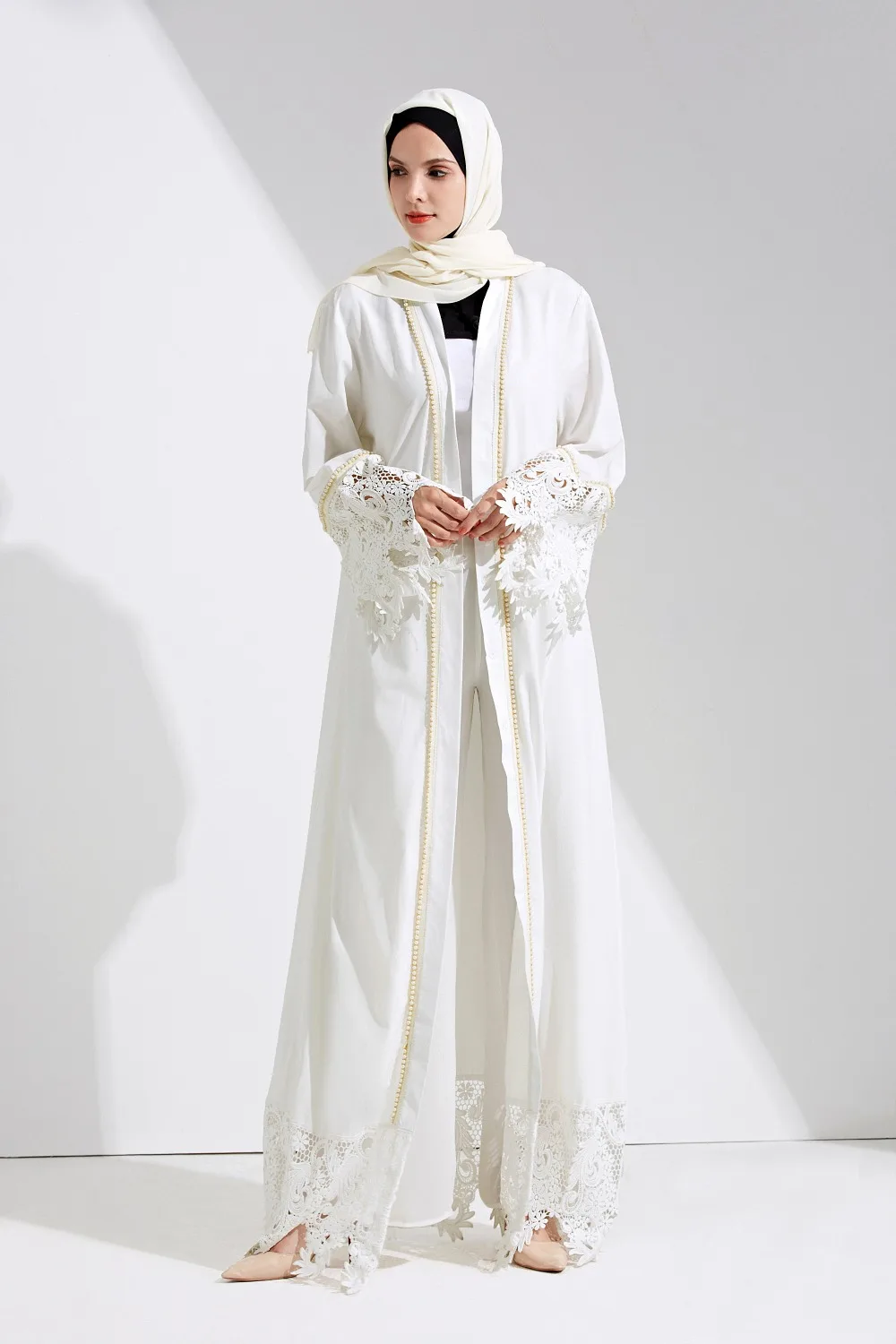 Дубай Абаи мусульманское платье плюс Размеры халат Вязание Сингапур Исламская платье абайя, кафтан Бисер Diomand мусульманин Кружева Абаи wj1057