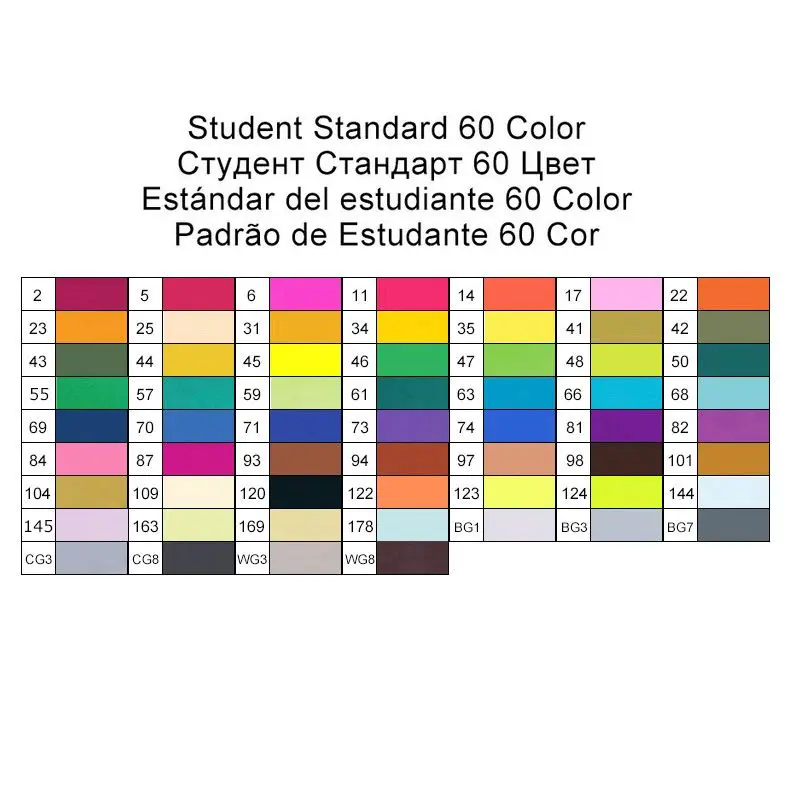 TOUCHNEW 30/40/60/80/168 Цвета набор маркеров для живописи двойная головка эскиз маркеры кисточки ручка для рисования манга анимация дизайн товары для рукоделия - Цвет: 60 Colors Students