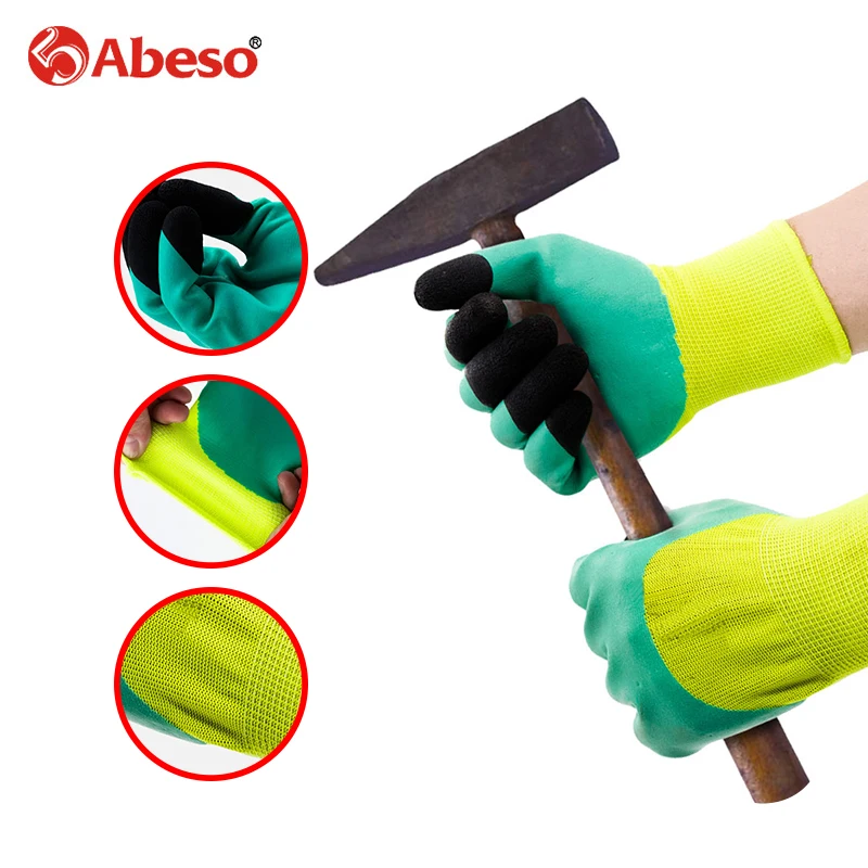 

Abeso 1 Pair Safety Gloves for Work Heat Resistant Gloves Nitrile Cut-Resistant PU Working Gloves Antistatic Safety Gloves Work