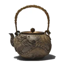 Литой железный чайник без покрытия японский чайный набор кунг-фу ручной работы Японский дракон большой емкости чайник с фильтром