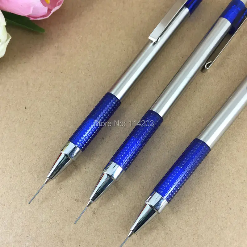 ACMECN, 6 шт./лот,, школьный тонкий автоматический карандаш из нержавеющей стали, школьные канцелярские принадлежности, 0,5 мм, механический карандаш