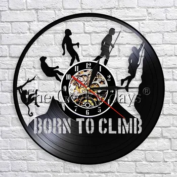 

Climb Evolution Vinyl Record 3D Wall Clock Creative Born To Climb Sport Clocks Modern Home Decor Best Gift For Climber