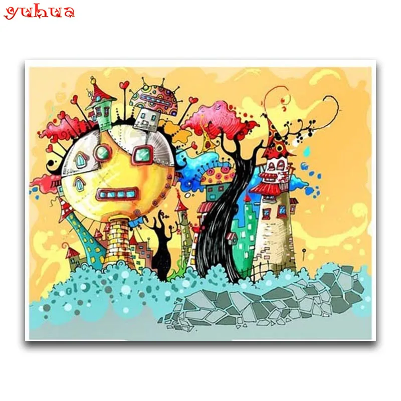 Full Round Diamond embroidery Cross stitch Color art Square painting Animal DIY 3D mosaic Cartoon | Дом и сад
