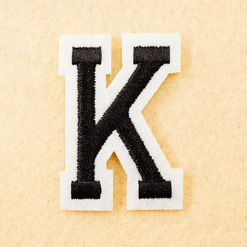 Letter K (Size4*5.5cm) DIY Badge Patch Embroidered Applique Sewing
