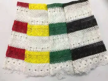 

Hot selling!High quality Embroidered water soluble african cord lace guipure lace fabric with stones and beads for dress clothes