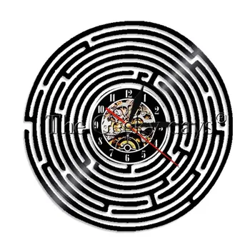 

1Piece Got Lost Way Vinyl Wall Clock Maze Vinyl Record Clock Labyrinth School Maze Wall Interior Decor