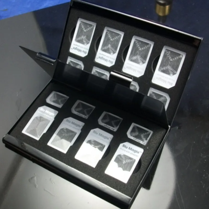 15 в 1 Алюминий SIM микронано сим карты контактный StorageBox держатель защитного кожуха