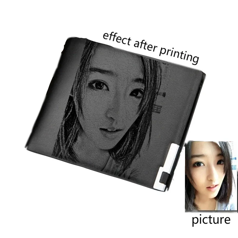 

Wallet customized photo pictures DIY lettering print characterization short design male young students ultra-thin simple wallet