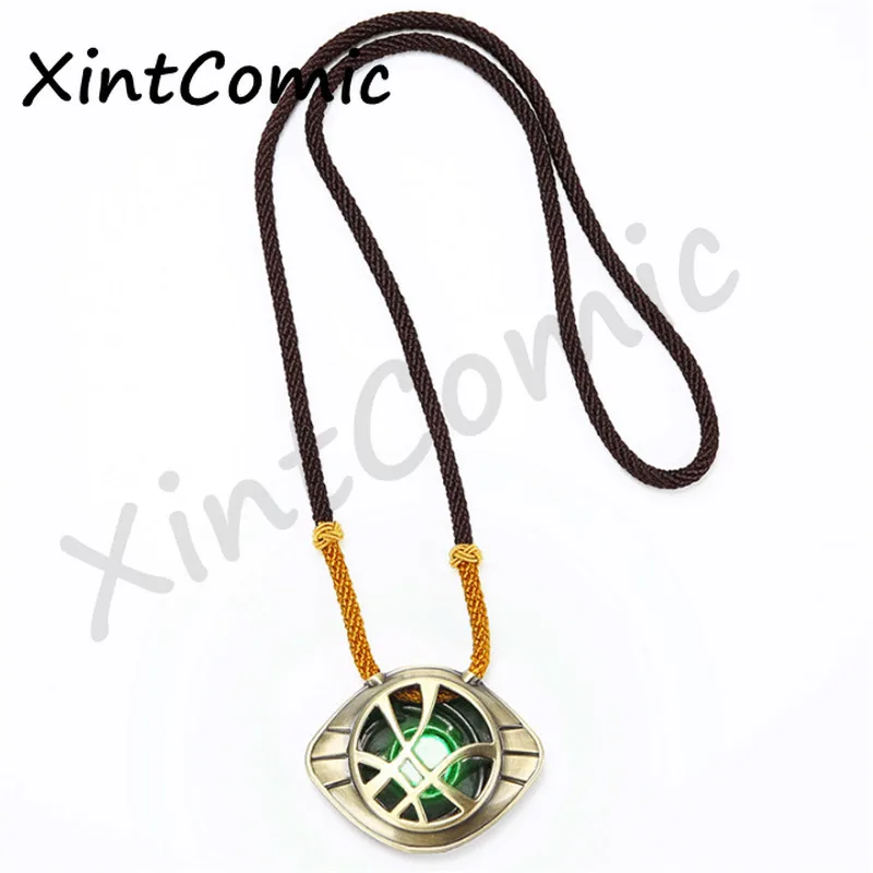 

Movie Avengers Steve Doctor Strange Time Gem Agamotto Eyeball Pendant Alloy Necklace Jewelry Christmas key chain Gift