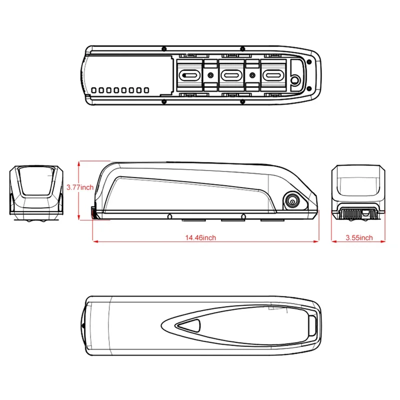 Clearance Lithium Battery Box 36V/48V Electric Bicycle Li-ion Batteries Pack Case 18650 cell Case E-bike Holder for Hailong 4