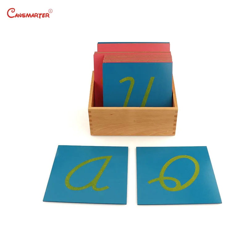 

Montessori Language Sandpaper Letters with Box Wooden Learning Teaching Toys Kids Montessori Students Toy Home Preschool LA007-3
