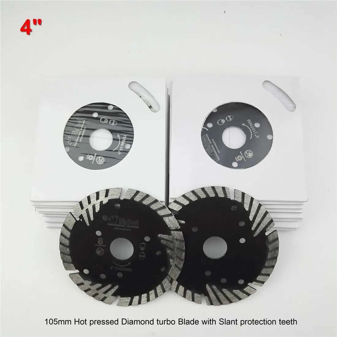 

20pcs 105mm Hot pressed Diamond turbo Blade with Slant protection teeth 4" Diamond Blades for stone & concrete cutting 20MM