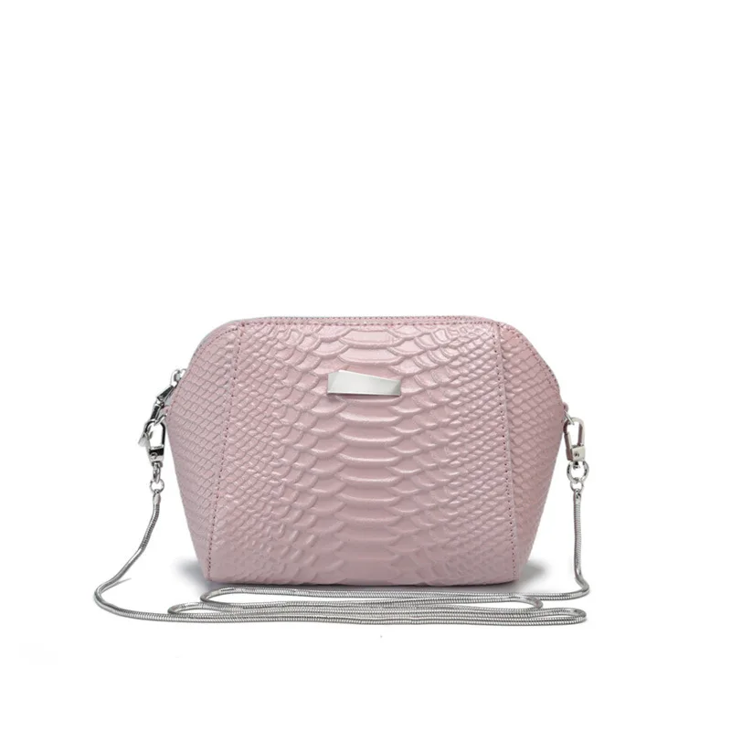 

High Quality Crocodile Split Leather Mini Mobile Phone Bag Simple Chain Cross-body Bag Small Messenger Bag Female Shell Bag