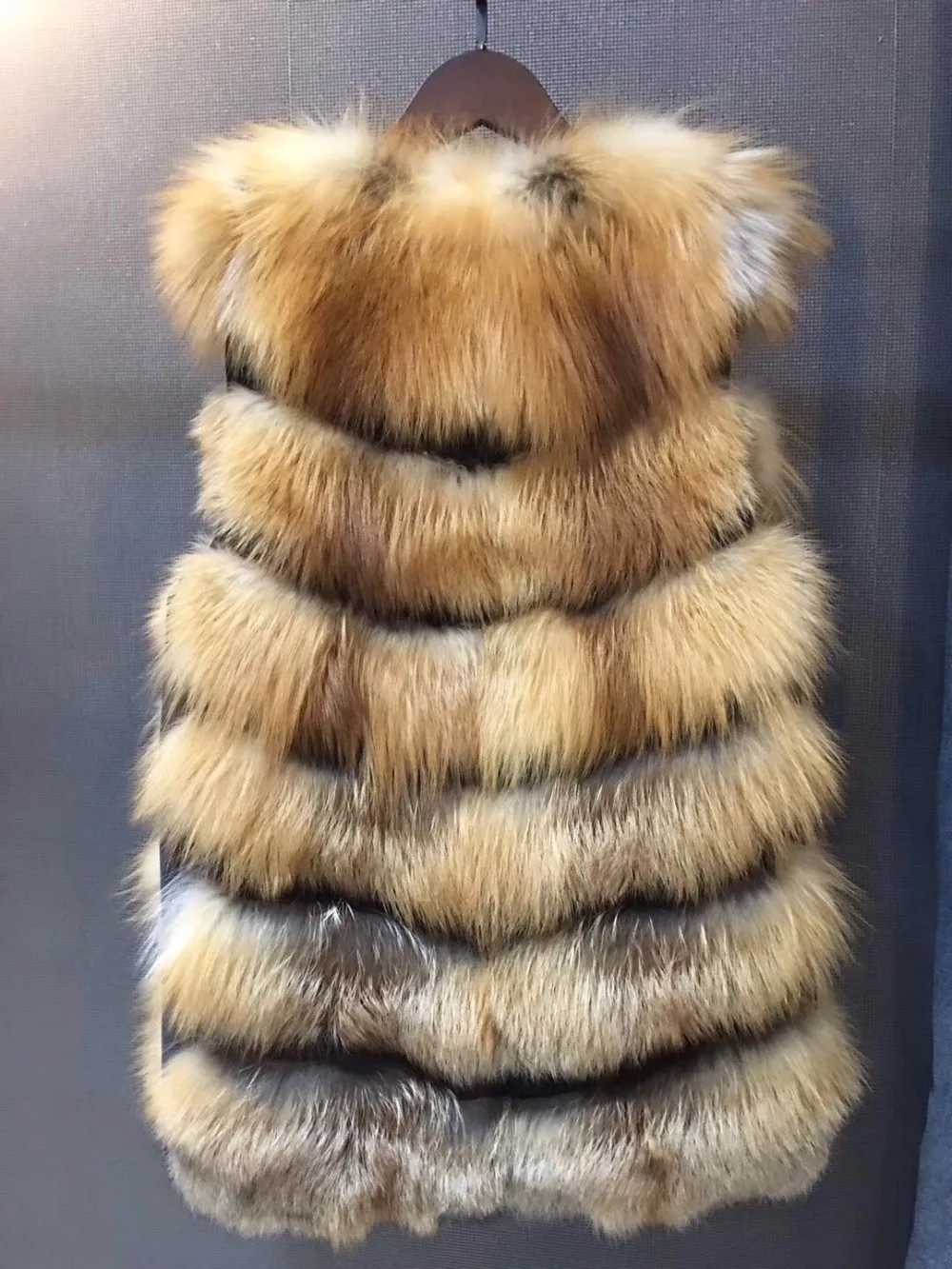 Gilet Hiver Veste Réel Épais Red Fourrure Naturel Femmes Russe Fox Style Véritable yvmnw80NO