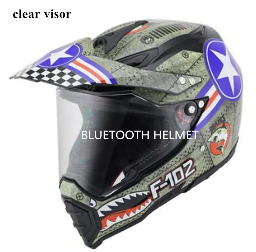 

free shipping SDU casco Bluetooth Integrated Full Face Motorcycle Helmet Sun lens Intercom BT (XL, MATTE BLACK)