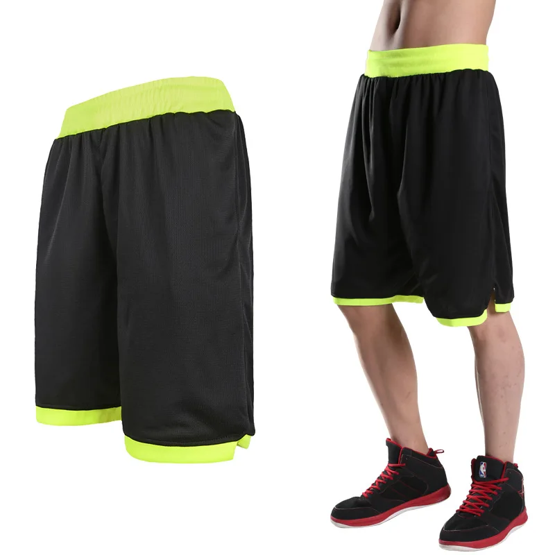 Высококачественные Реверсивные повседневные новые свободные плюс размер XL-7XL шорты мужские летние дышащие спортивные баскетбольные мячи шорты - Цвет: Черный